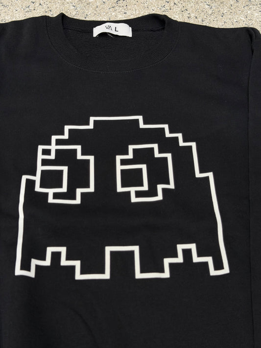 Vintage PAC-MAN GHOST FRGMT Black Crewneck Sweatshirt Size L