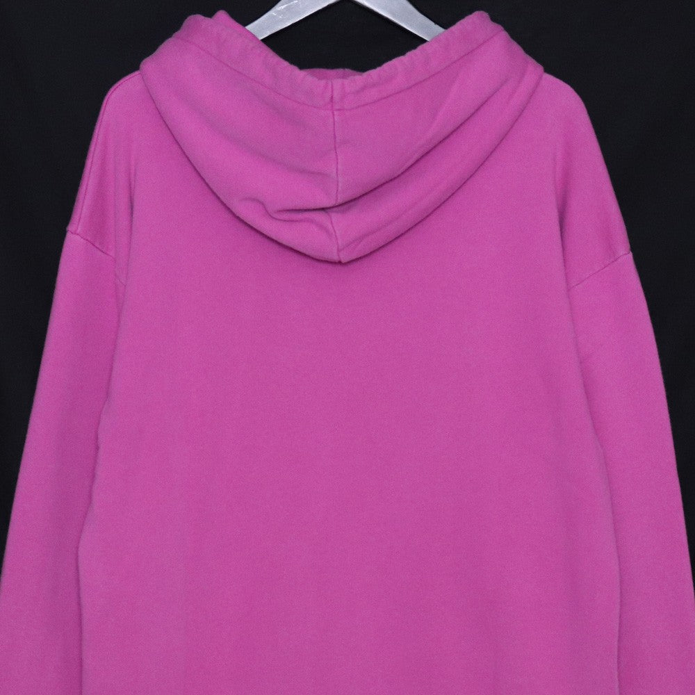 CELINE 21SS Pink Loose Cotton Logo Print Hoodie Size L