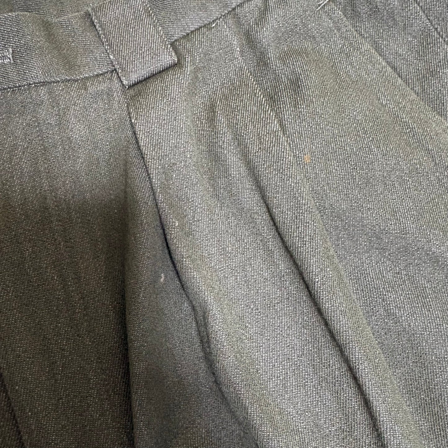 KENZO 90s Khaki Cotton Wool Two-Pleat Slacks Size 4