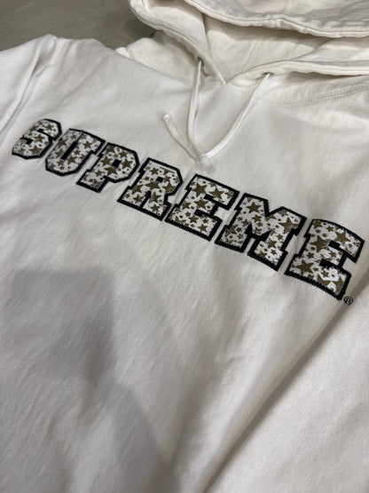 Supreme Collegiate Patchwork Leather Hoodie Size L