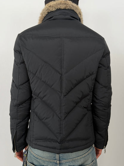 Vintage HAMNETT Black Rabbit Fur Down Jacket Size L
