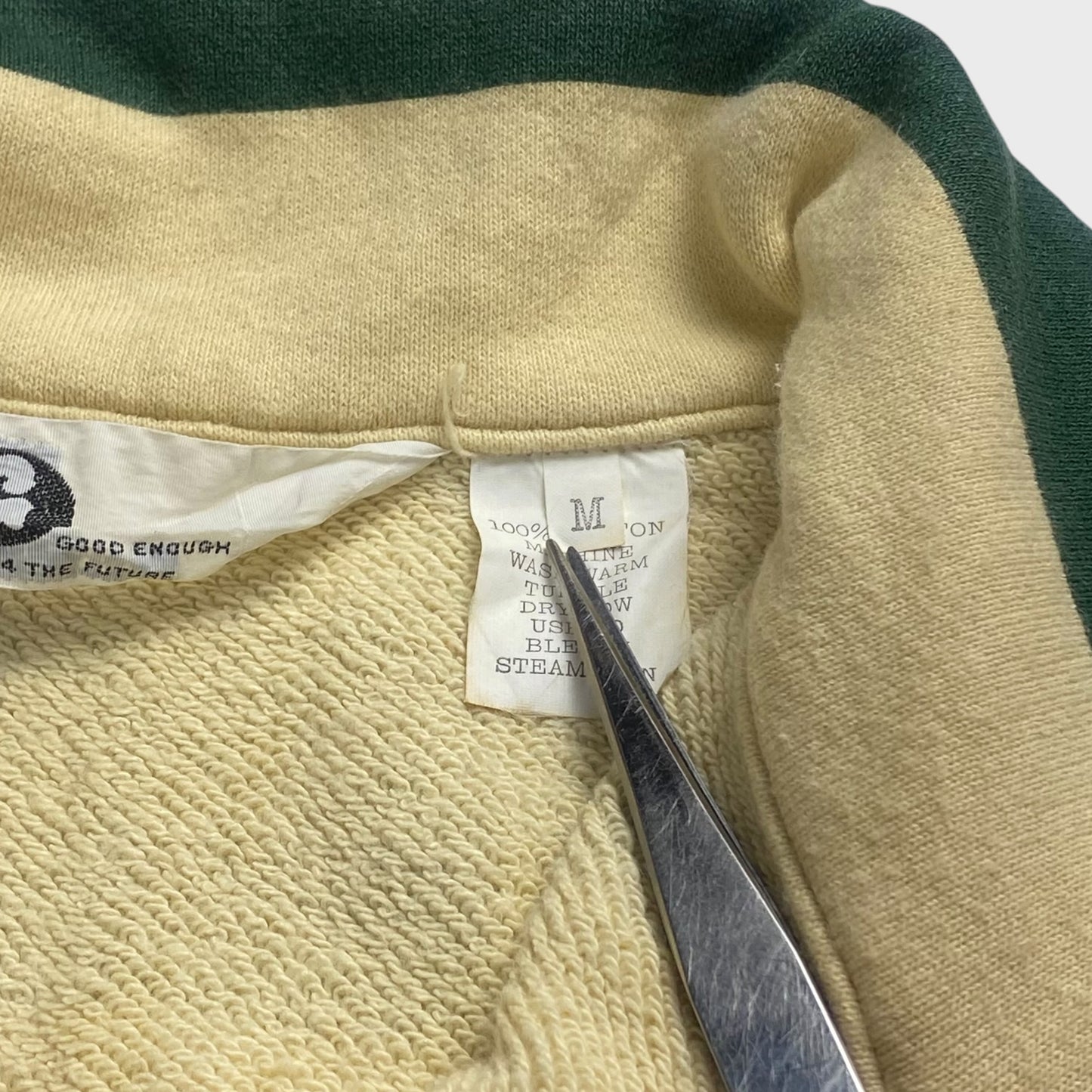 GOOD ENOUGH 90s Collared Striped Half-Zip Sweatshirt Size M