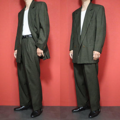 Gianni Versace 80s Khaki Houndstooth Jacket Size 46