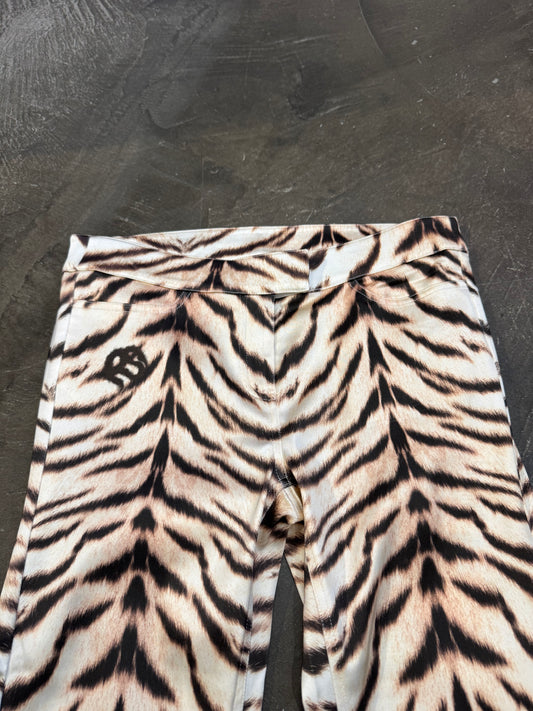 Room SERVICE Light Gold Tiger Print Pants Size S