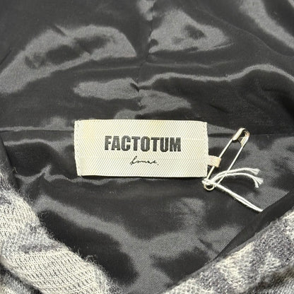 FACTOTUM Gray Wool Leopard Print Pullover Hoodie Size 44