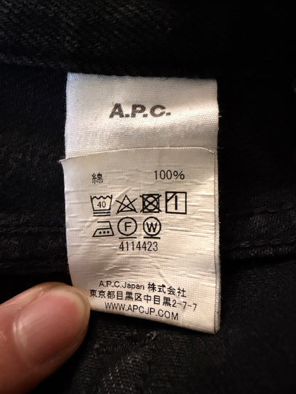 A.P.C. 10s Cotton Petit Standard Faded Black Jeans Size S