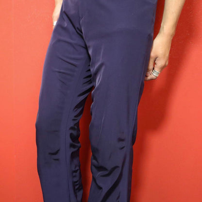 Issey Miyake Purple Nylon Stretch Crinkled Flare Size 2