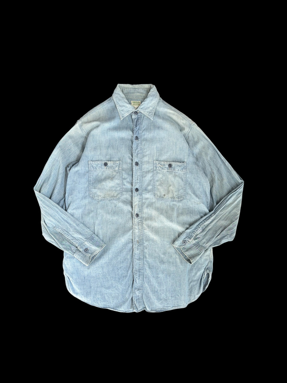 HERCULES 50s Vintage Chambray Long Sleeve Shirt