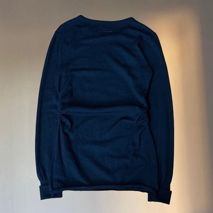 MM6 07AW Black Wool Cashmere Gather Knit Sweater