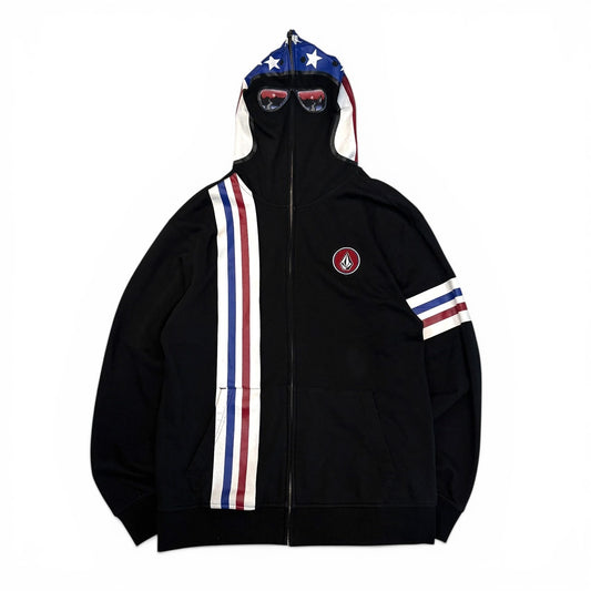 Volcom Black Balaclava Zip Hoodie Size L/G