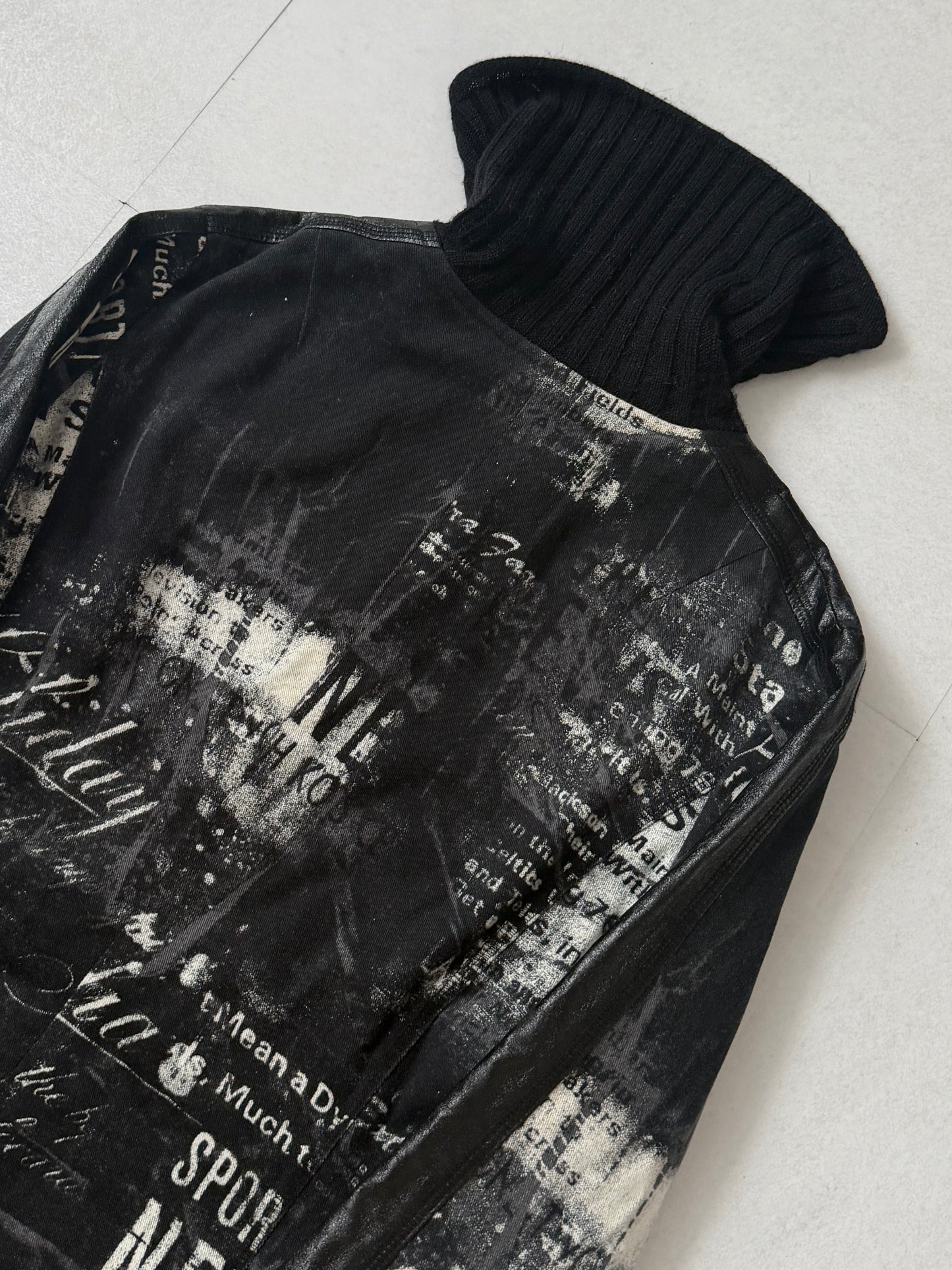 Vintage EIKO KONDO Mix Material Jacket Black Size 42