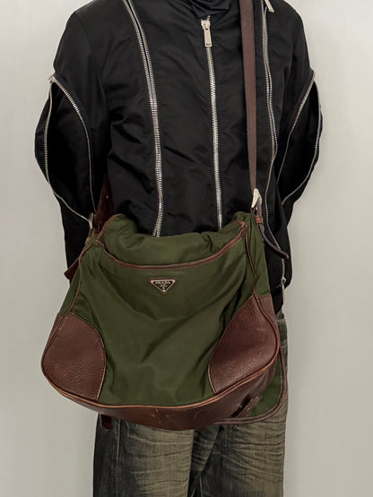 Prada Mix Material Shoulder Bag Multi Size F