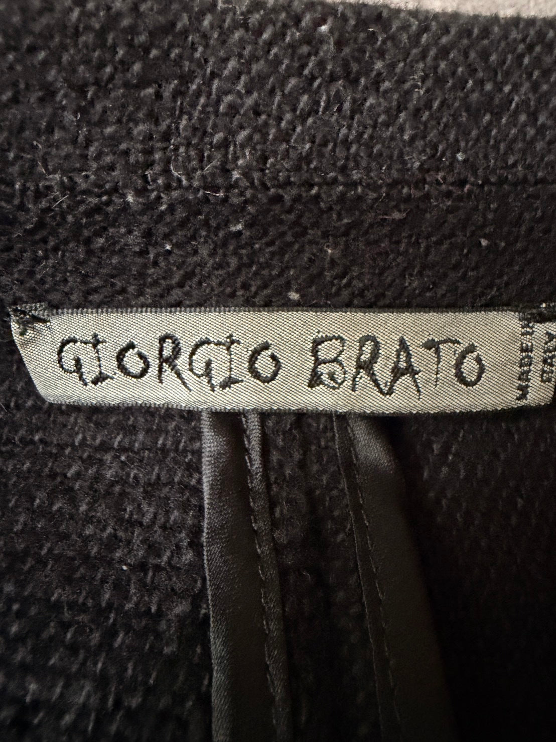 GIORGIO BRATO 2010s Artisan Cotton Blazer Black Size 48
