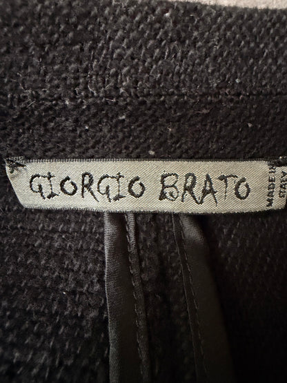 GIORGIO BRATO 2010s Artisan Cotton Blazer Black Size 48