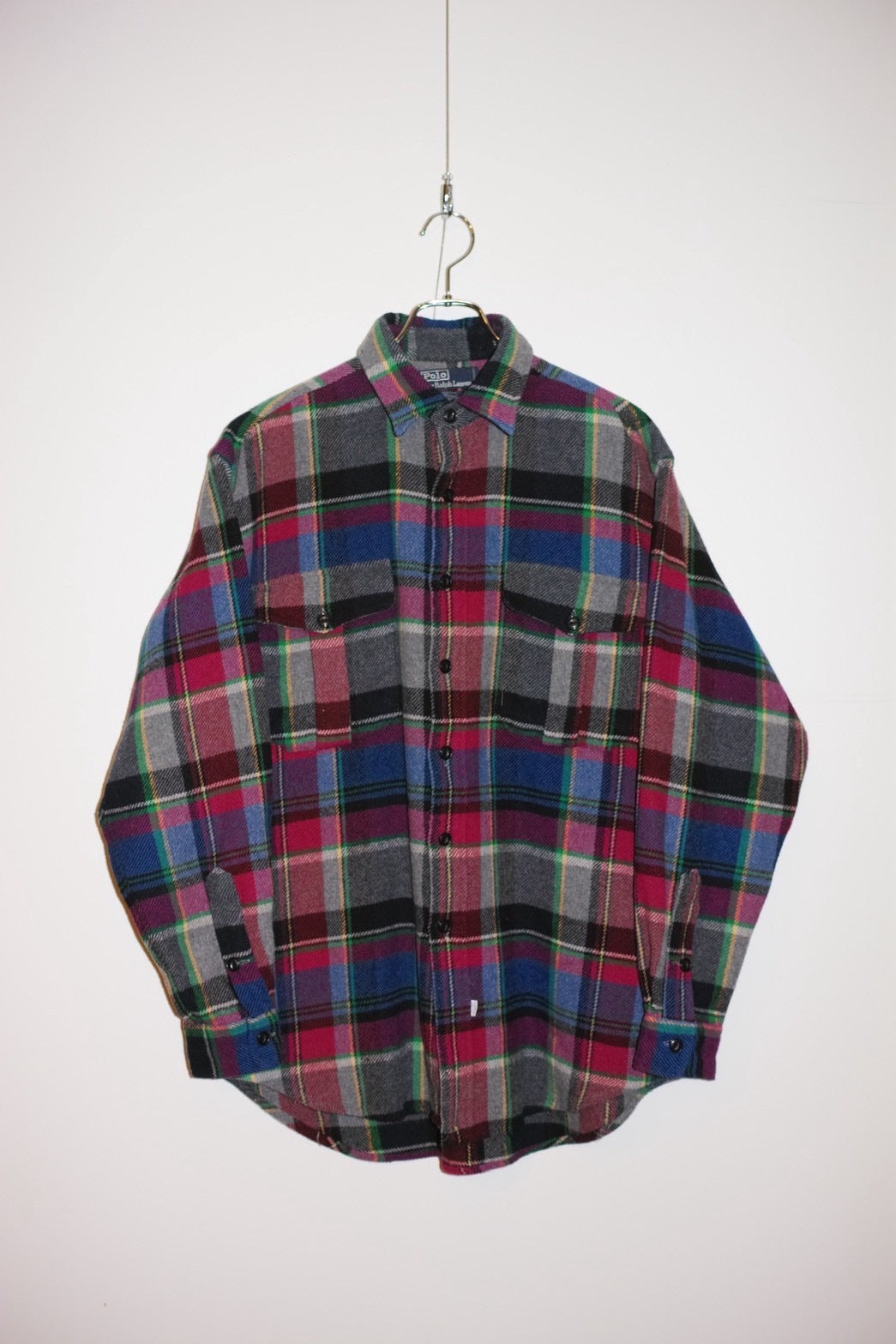 Polo Ralph Lauren 90s Wool Blend Plaid Shirt Size M