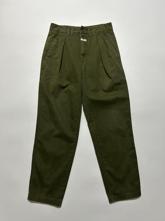 MARITHE FRANCOIS GIRBAUD 80s Olive Chino Trousers Size S