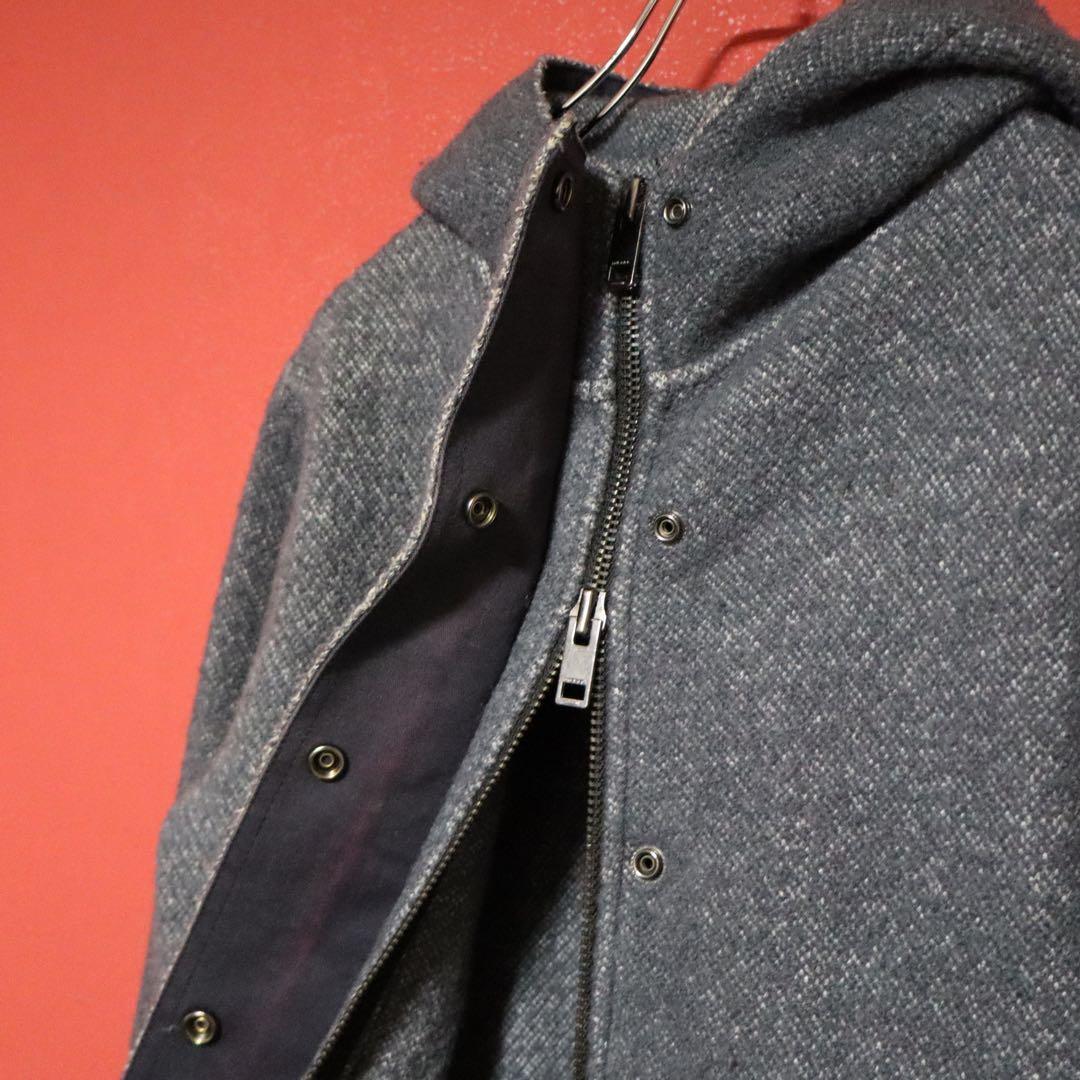 Diesel Gray Double Zip Wool Long Coat Size XS