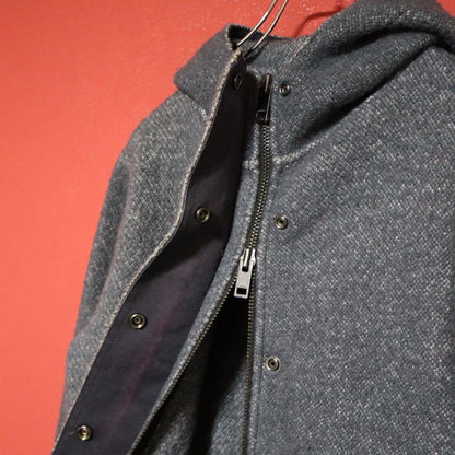 Diesel Gray Double Zip Wool Long Coat Size XS