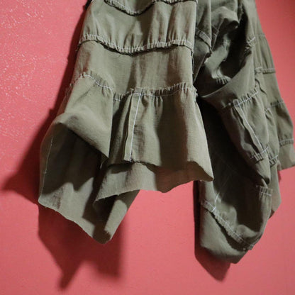 Y's Green Asymmetrical Stitch Wide Sarouel Pants Size 2