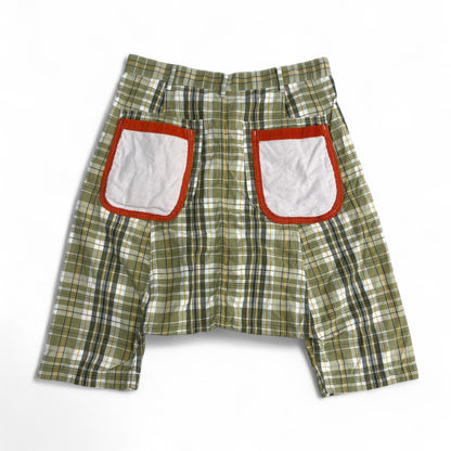 Comme des Garcons Green Check Sarouel Pants Size XS
