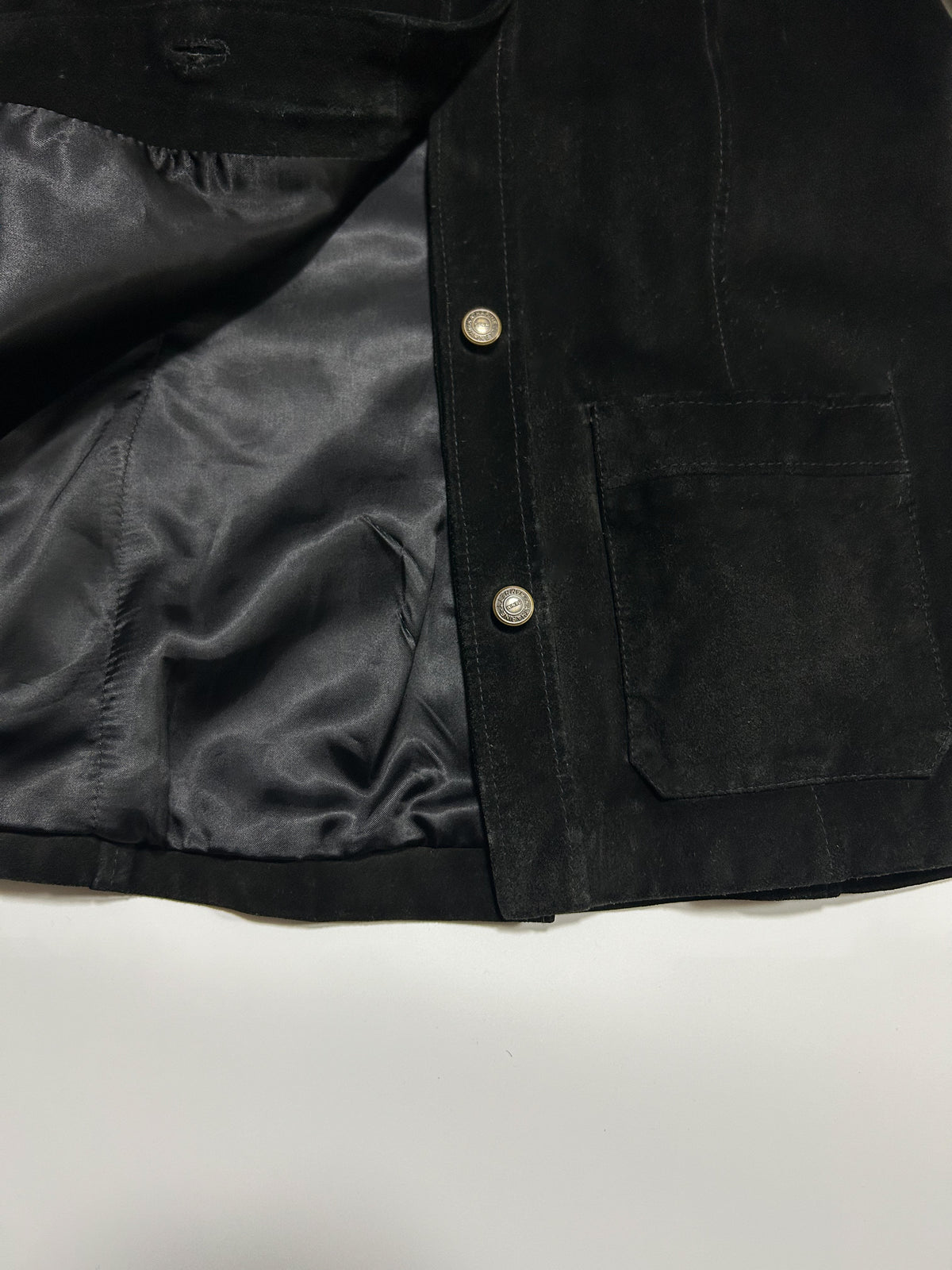 KATHARINE HAMNETT 90s Suede Jacket Black Size M