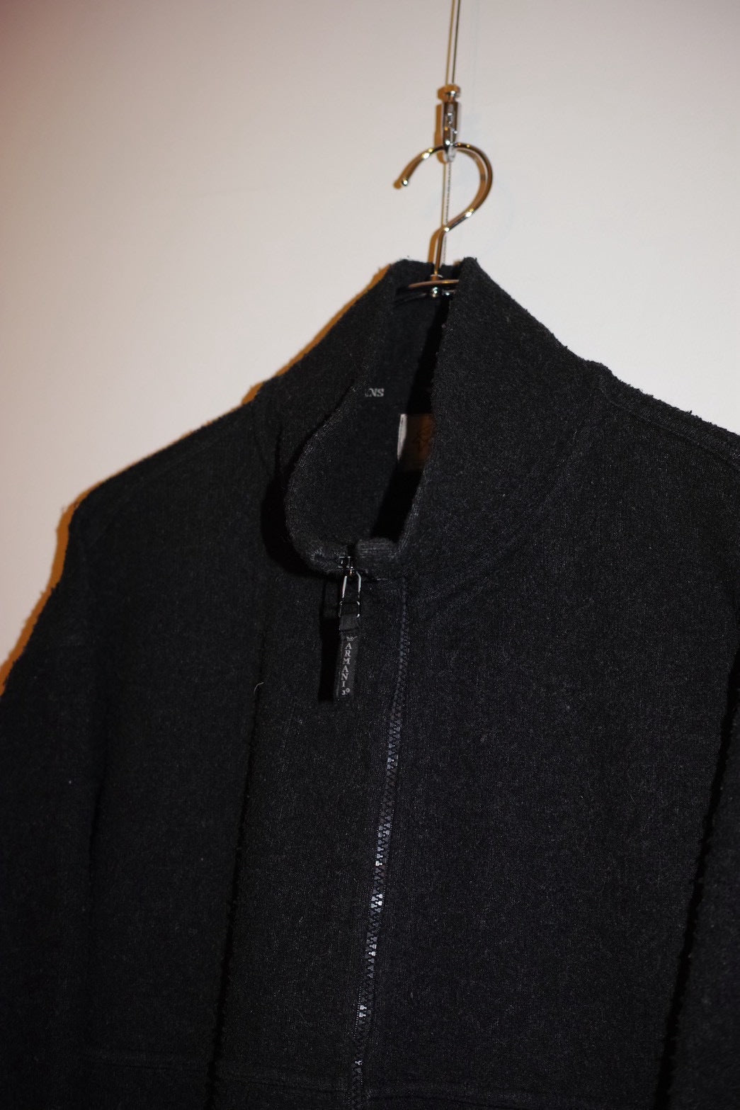 Vintage 80s-90s ARMANI JEANS Wool Blend Zip Up Jacket Size L