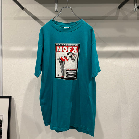 NOFX band tee Vintage 90s band graphic tee Green Size L