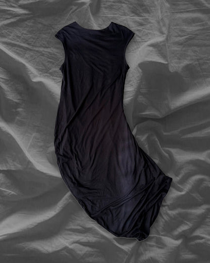 McQ Alexander McQueen SS12 Lyocell Drape Dress Black Size M