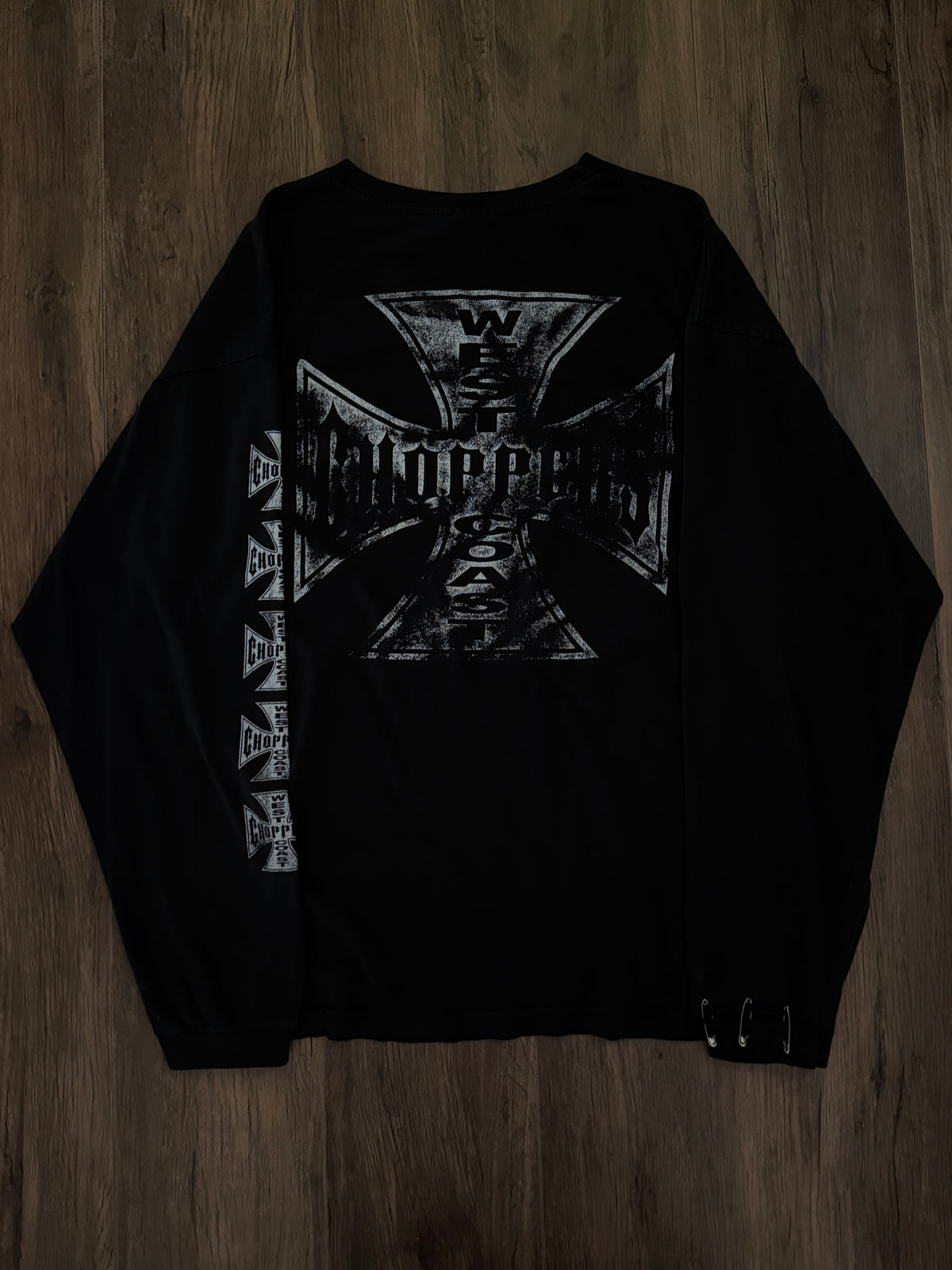 Vintage west coast choppers 90s Faded Cross Design Long Sleeve Tee