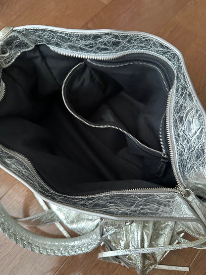 Balenciaga Silver Le City Medium Bag