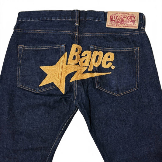 Japanese Brand 00's A BATHING APE Jeans "BAPESTA" Size M