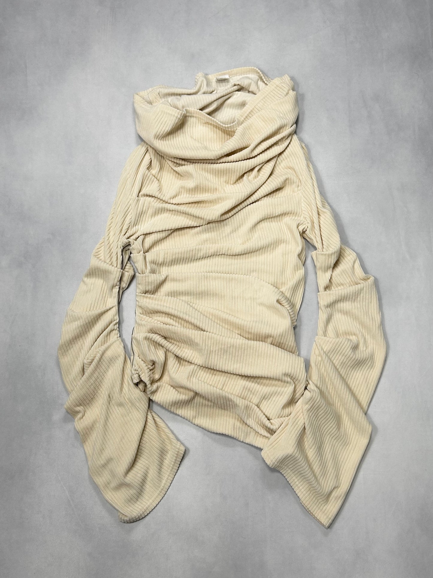 Jean Paul GAULTIER FEMME 1990s High Neck Knit Beige Size XS