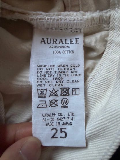 AURALEE SS20 Hard Twist Coated Denim Jeans White Size 25