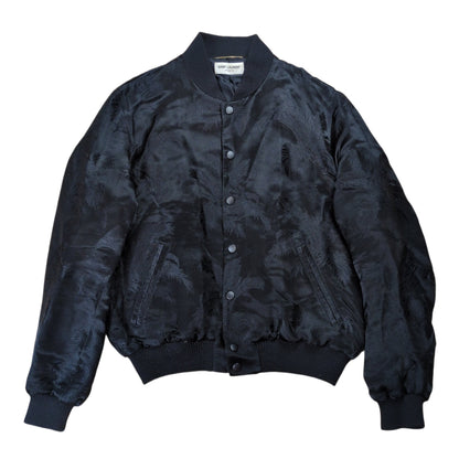 SAINT LAURENT Black Souvenir Bomber Jacket Size 36
