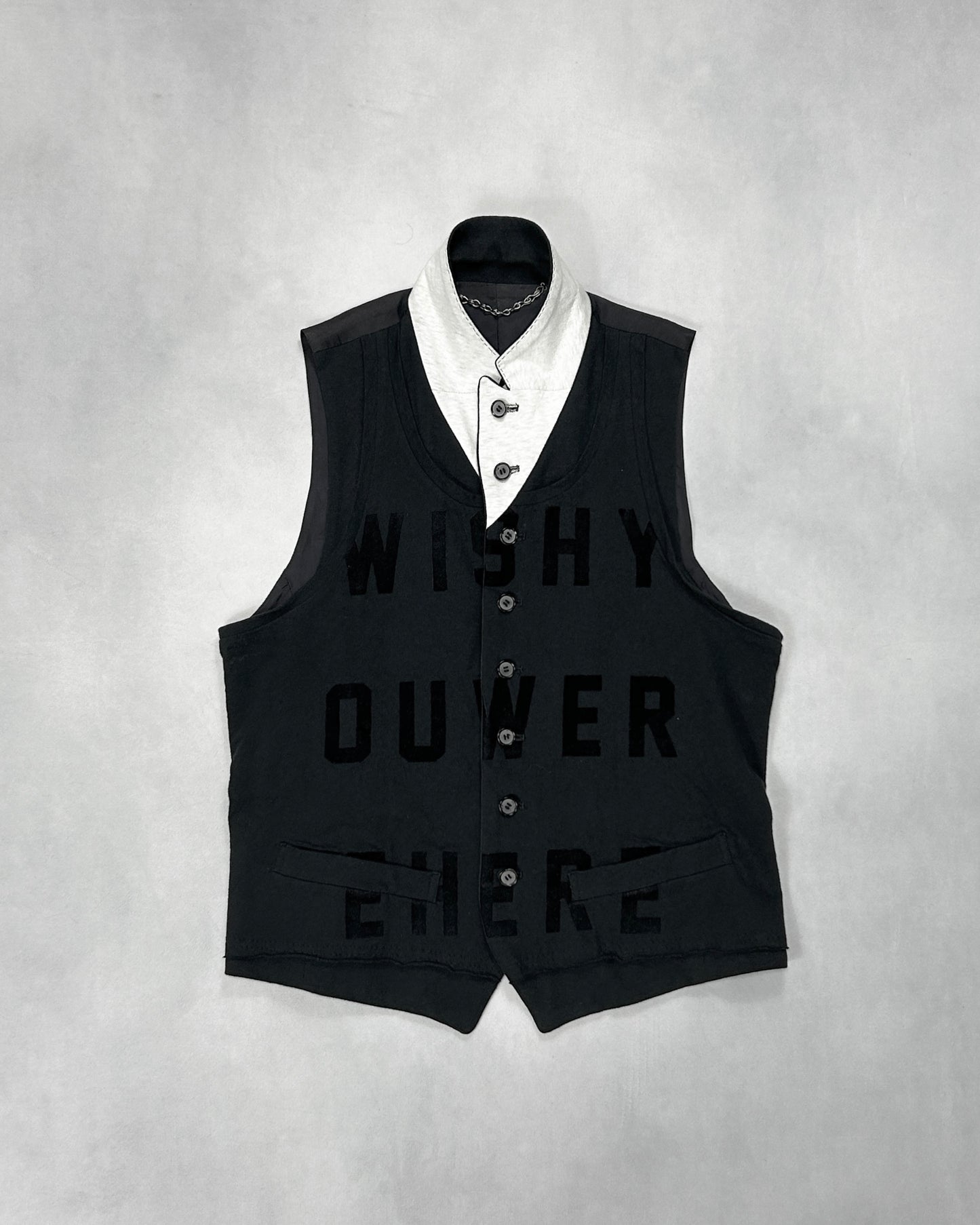 MIHARA YASUHIRO Typography Layered Vest (S/S2012) Size 46