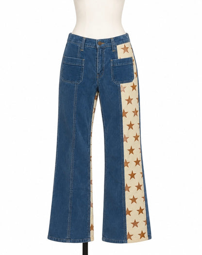 Hysteric Glamour Corduroy Star Stripe Pants Blue