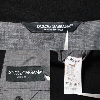DOLCE&GABBANA Black Layered Double Wool Coat Size 48