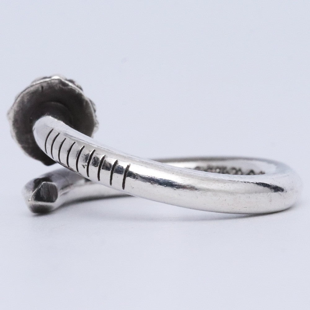 Chrome Hearts Silver Nail Cross Ball Ring Size US 7