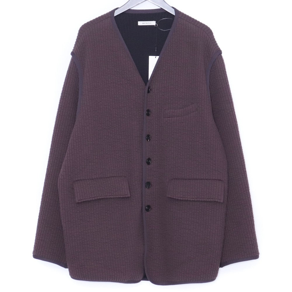 MATSUFUJI 25AW Stripe Jacquard Over Jacket Brown Size 2