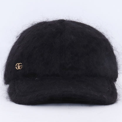 GUCCI Mohair Baseball Cap Black Size L