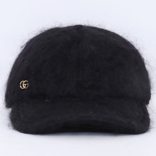 GUCCI Mohair Baseball Cap Black Size L