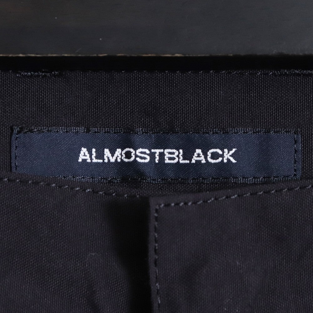 ALMOSTBLACK 24SS Black Wide Woven Big Pocket Pants Size 1