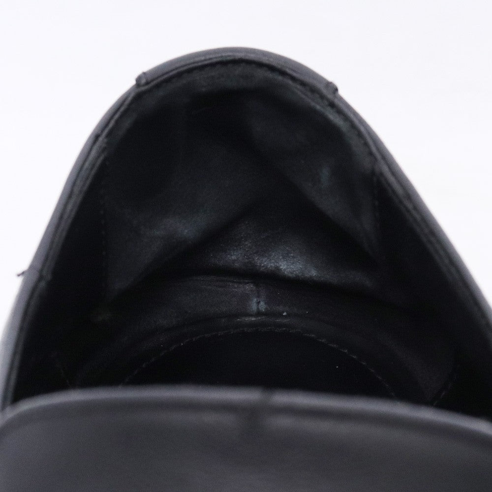 BALENCIAGA TRACTOR LOAFER Damaged Leather Loafers Black