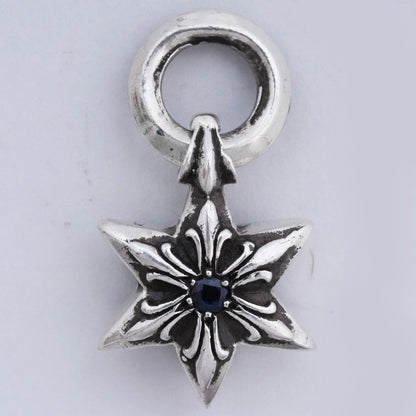 CHROME HEARTS Star Charm SAP Sapphire Necklace Silver Size F