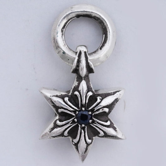 CHROME HEARTS Star Charm SAP Sapphire Necklace Silver Size F