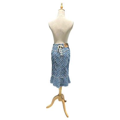 LOUIS VUITTON Monogram Denim Mermaid Skirt Size 36