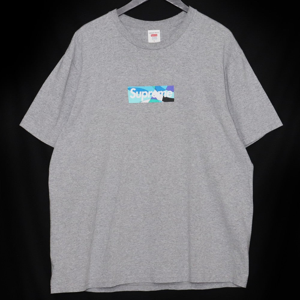 SUPREME 21SS Emilio Pucci Box Logo T-Shirt Gray Size L