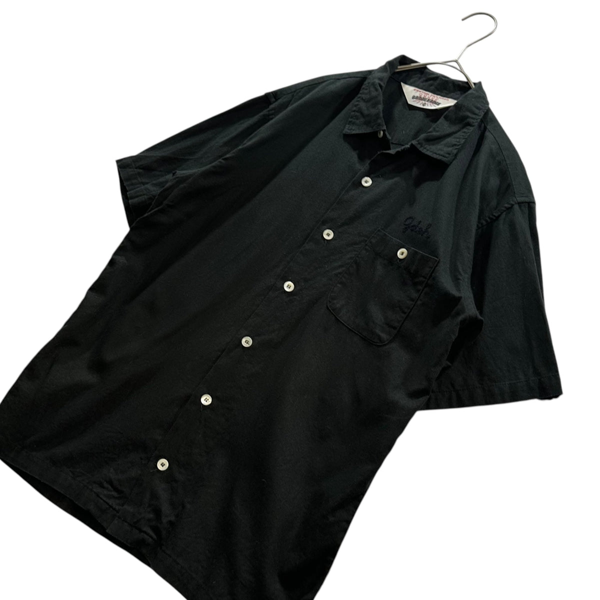 GOODENOUGH 00s Back Logo Bowling Shirt Black Size M