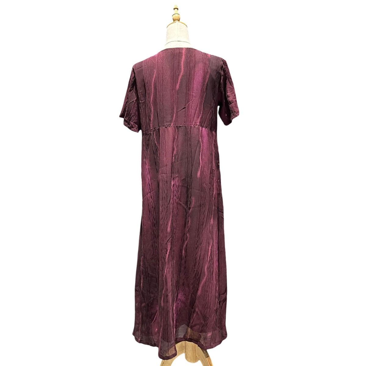 24 ISSEY MIYAKE 11AW Pleated Crinkle Dress Bordeaux Size 2