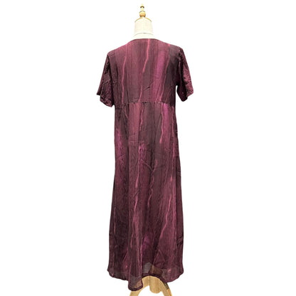 24 ISSEY MIYAKE 11AW Pleated Crinkle Dress Bordeaux Size 2